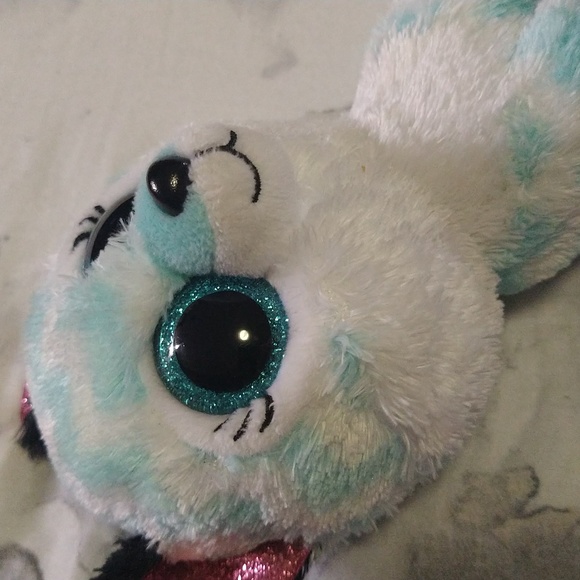 Ty Beanie Boos ATLAS the Aqua Chevron Fox Stuffed Animal - Picture 11 of 16